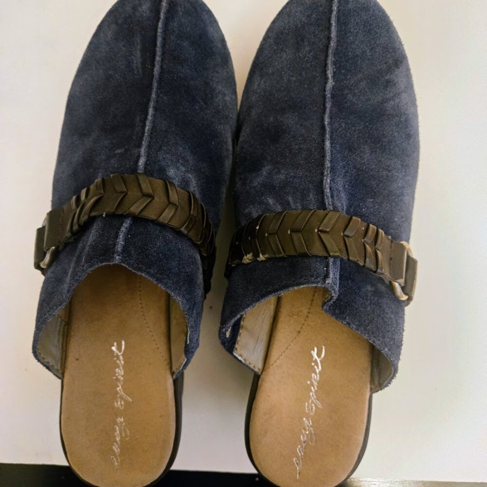Easy Spirit Pierson blue suede mule‎ clog NWOT Size 10W